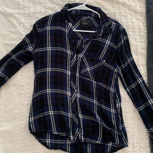 Rails Navy Plaid Flannel, Size S